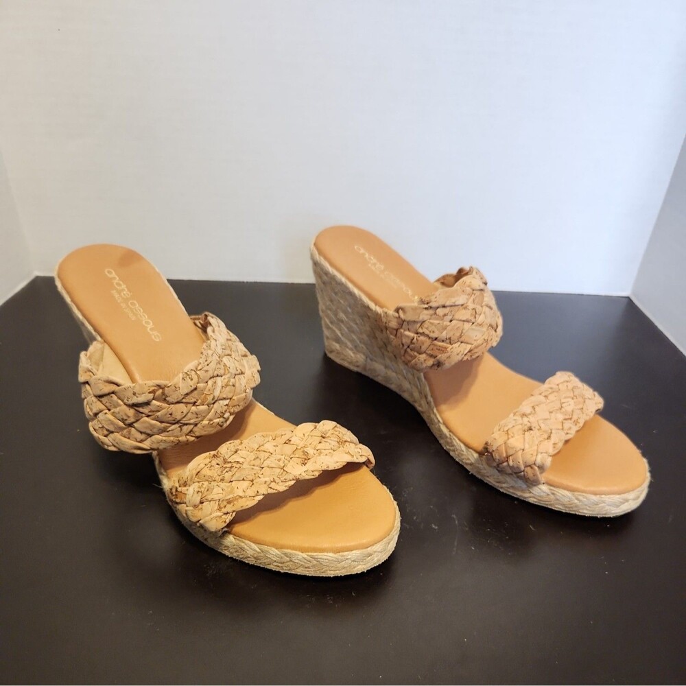 André Assous Aria Espadrille Wedge Beige Sandals EU 40
